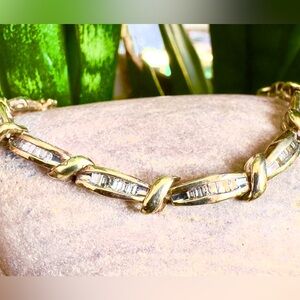 10k Diamond Baguette bracelet